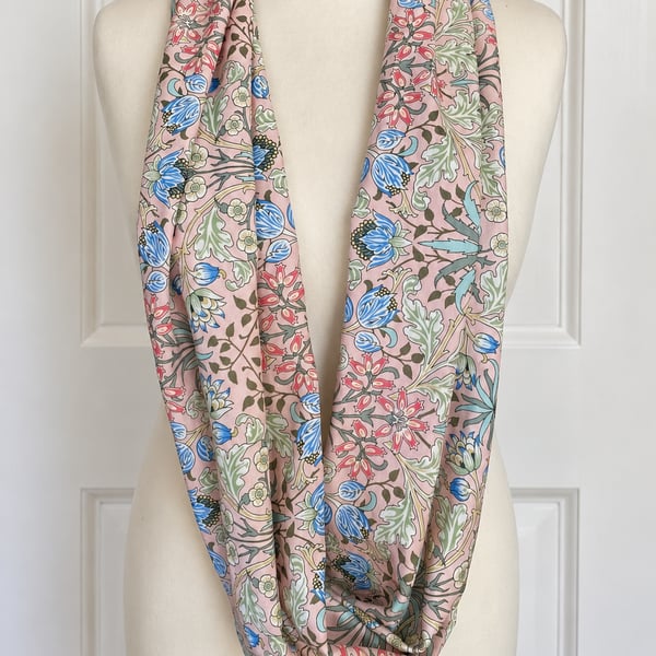 William Morris Hyacinth Infinity Scarf, 100% cotton 