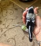 Pied Wagtail  bird hand knit tree decoration  - Image 4