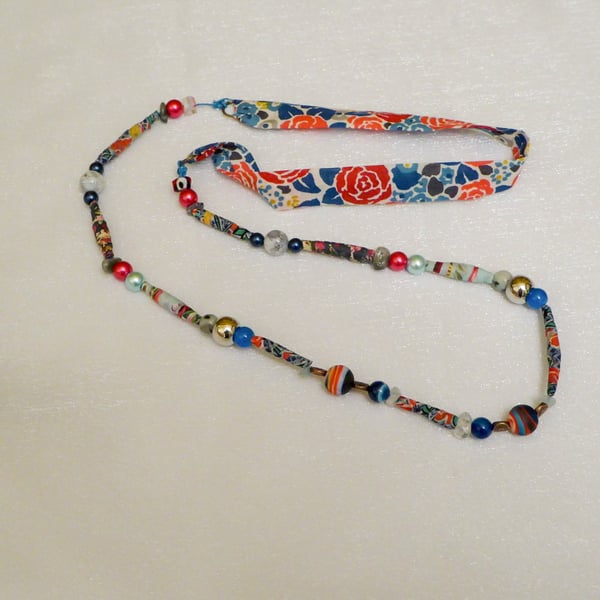 Textile Bead Necklace