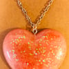 Rose gold sparkle heart necklace