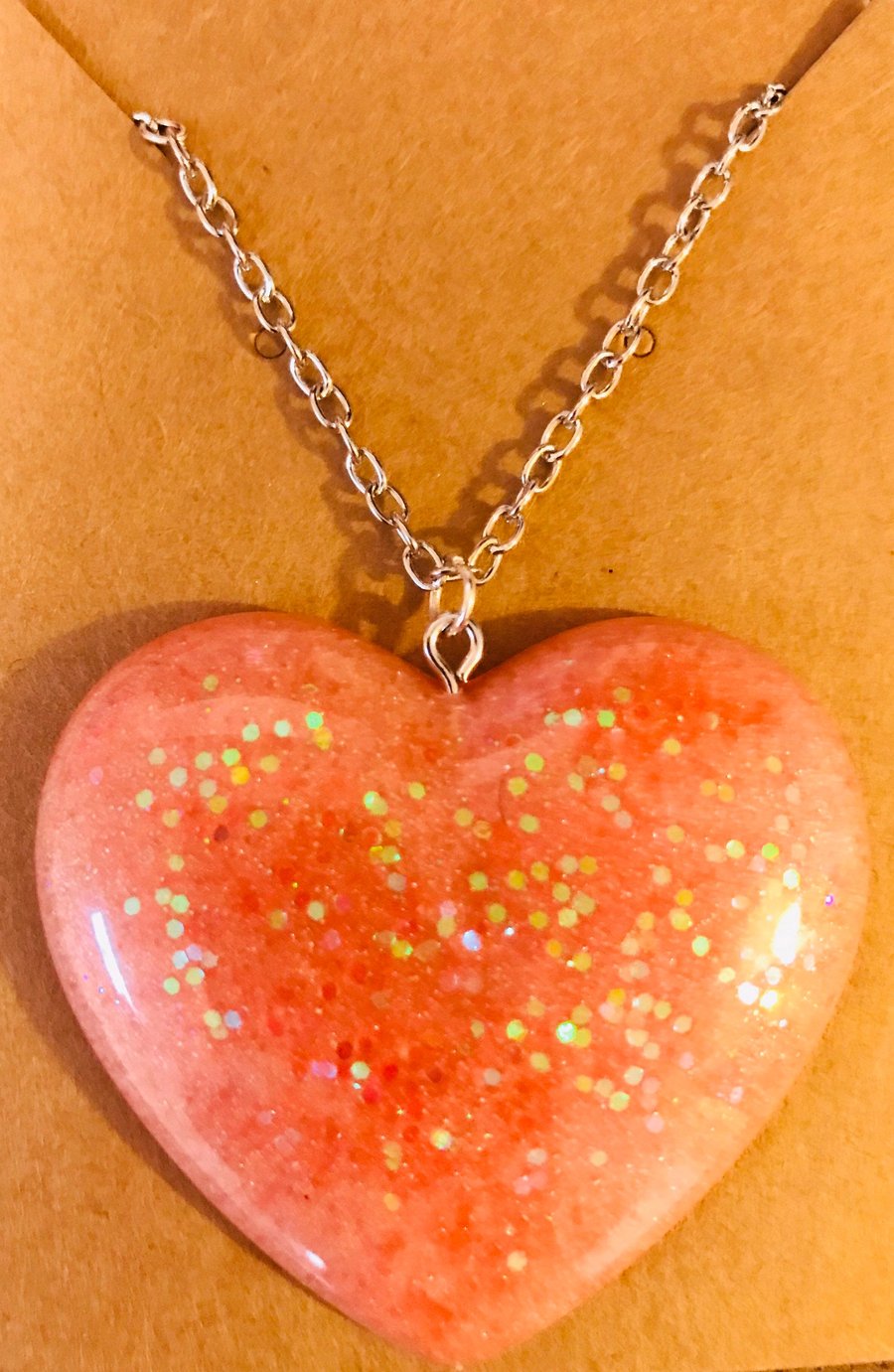 Rose gold sparkle heart necklace