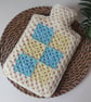 Crochet Hot Water Bottle Cover Granny Square Cream