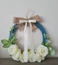 Cashmere Wrapped Wreath With Artificial Roses - Image 2