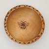 SECONDS SUNDAY SALE wooden bowl with bee pyrography design 