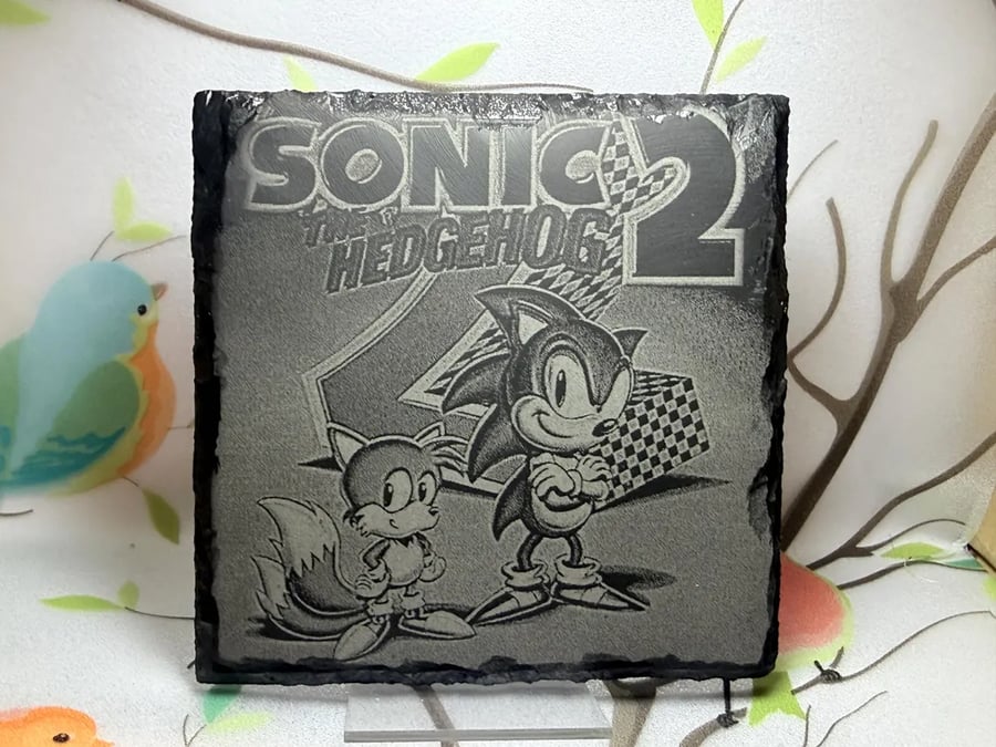 Sonic The Hedgehog 2 Laser Etched Coaster