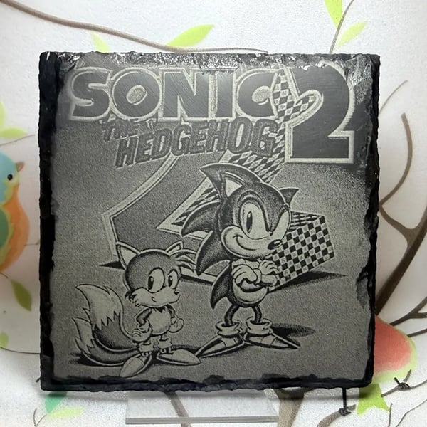 Sonic The Hedgehog 2 Laser Etched Coaster