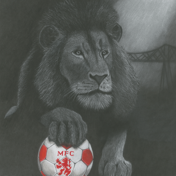 Middlesbrough FC Boro lion art print A3
