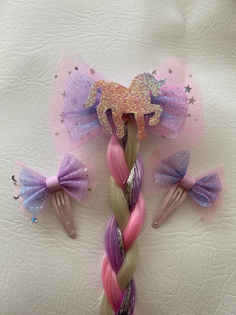 Glitter Unicorn plaited set