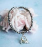 Stretching Yoga Cat Bracelet with Small Silver Glass Beads - Image 3