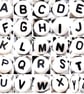 7x4mm flat round White single A-Z & mixed letters Acrylic Alphabet Beads