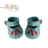 Reserved for Dianne - Turquoise Embroidered Shoes