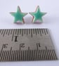 Turquoise stud earrings, star shaped studs - Image 4