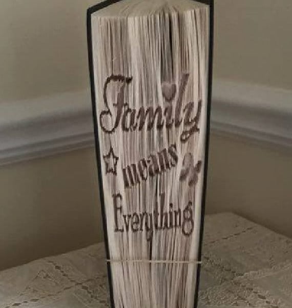 Family means everything CUT & FOLD Book Folding Pattern - EMAILED PDF PATTERN