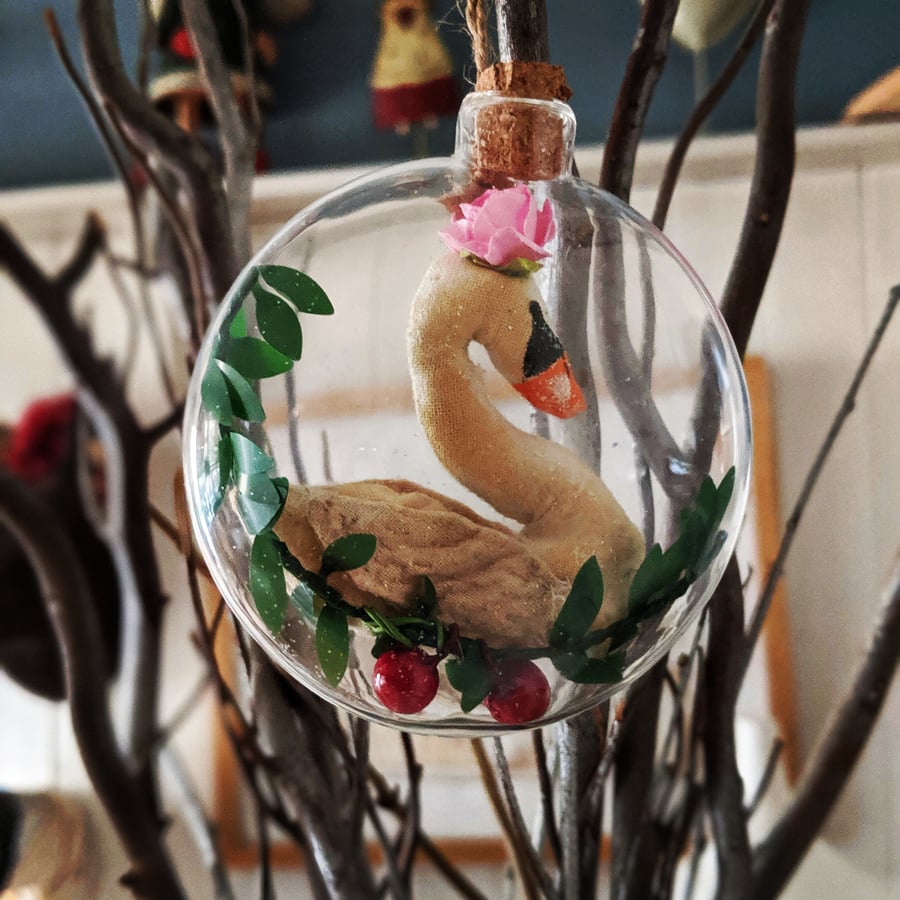 swan in a bauble