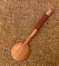 Cherry Wood Round Eating Spoon with Red Handle - Image 2