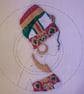 African Kente Woman Rug - Handmade Afrocentric Textile Art - Image 2