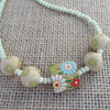 Ceramic Pillow Bead Necklace