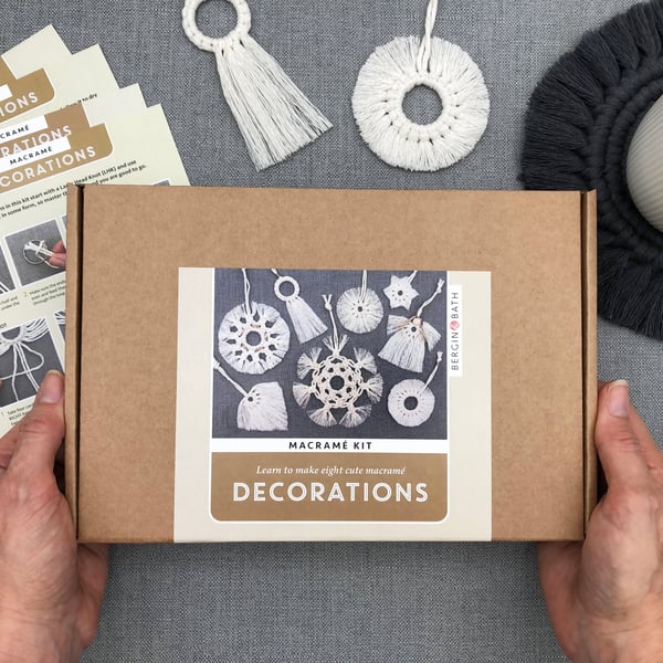 Macram kit - Christmas Decorations. Learn how to make a set of EIGHT snowflakes 