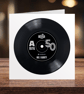 50th Birthday digital and printable 7" record with Spotify playlist code