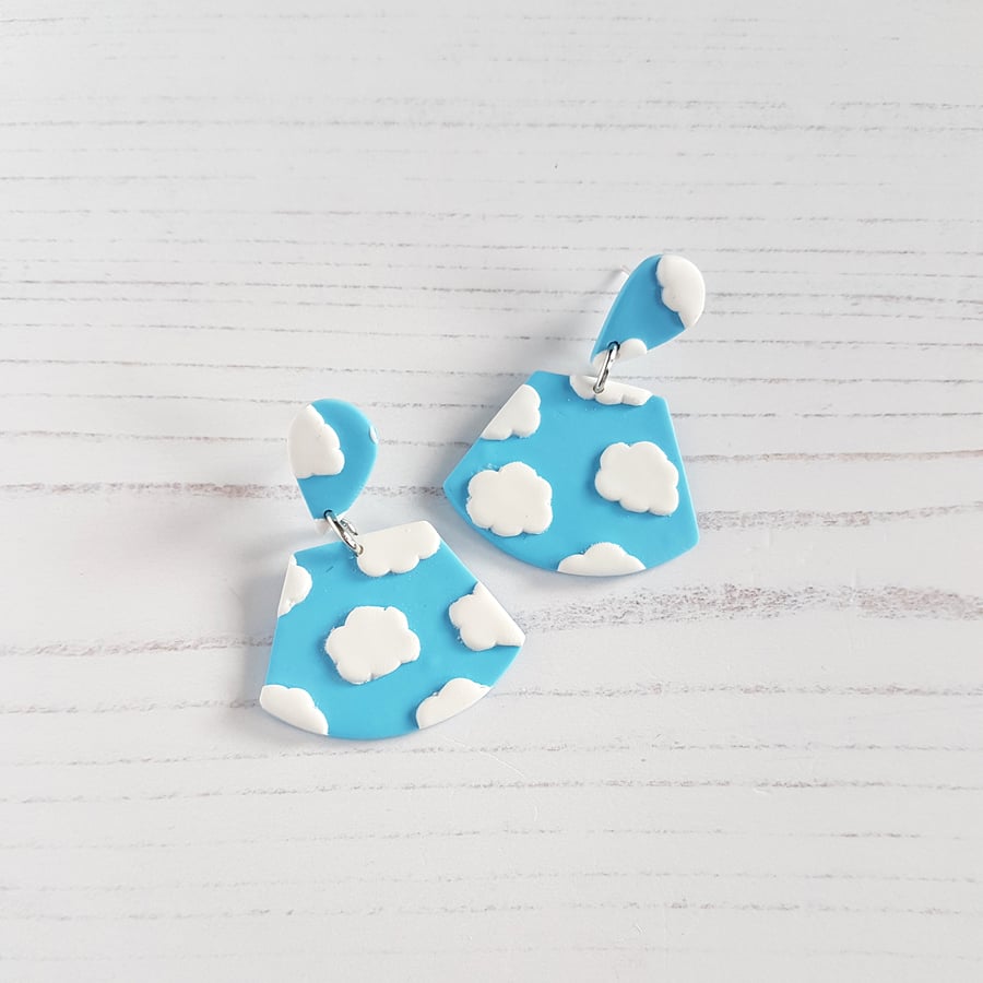 Clouds and sky statement stud and drop earrings ONE PAIR AVAILABLE