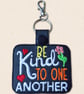 Be Kind to One Another Keyring - Embroidered Bag Charm - Image 3