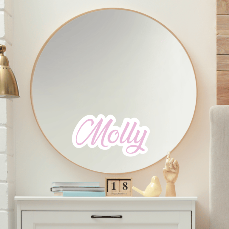 Name Sticker Layered Personalised Vinyl Customisable Mirror Vinyl Decal