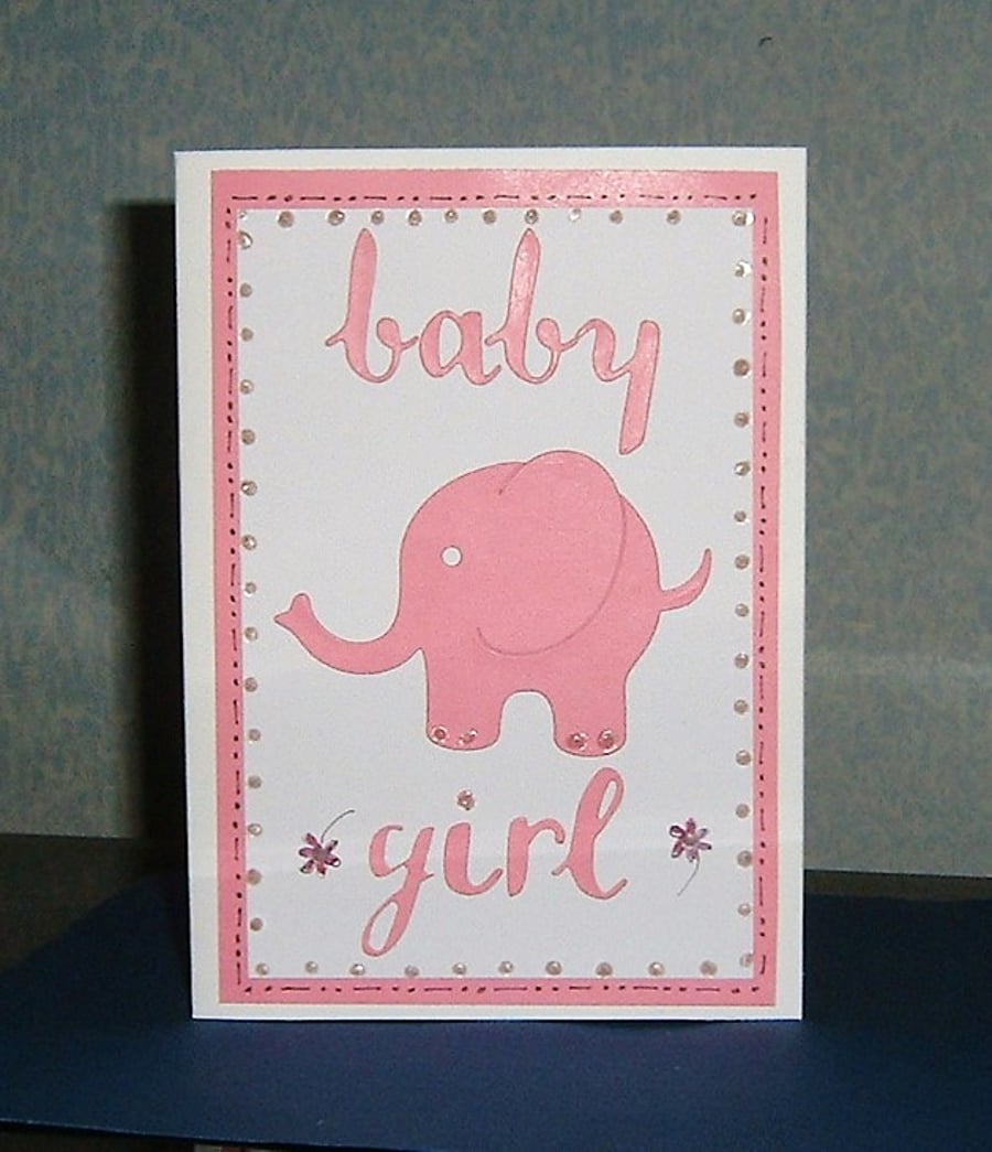 Baby girl greetings card (ref 913)