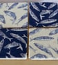 Set of 4 Marble 'Fish' Coasters - Image 1