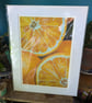 Oranges Fine Art Print, Vibrant Contemporary Fruit Still Life, A4 Mounted Art  - Image 4