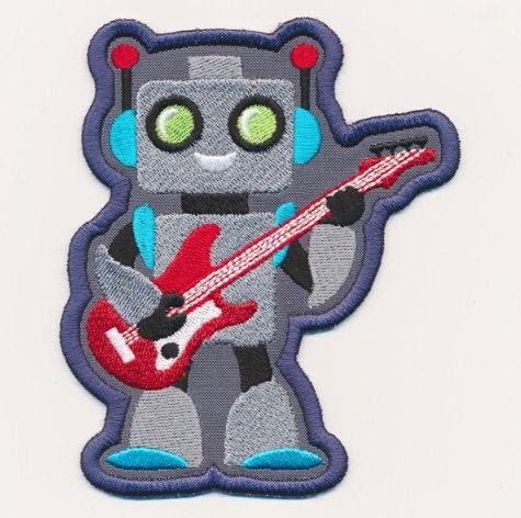 Rockin Robot Embroidered Patch for jackets sweatshirts, denim, bags, and jeans
