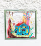 Kids room decor Hand Painted Glass Art Painting wall art Framed Unique Handmade - Image 3