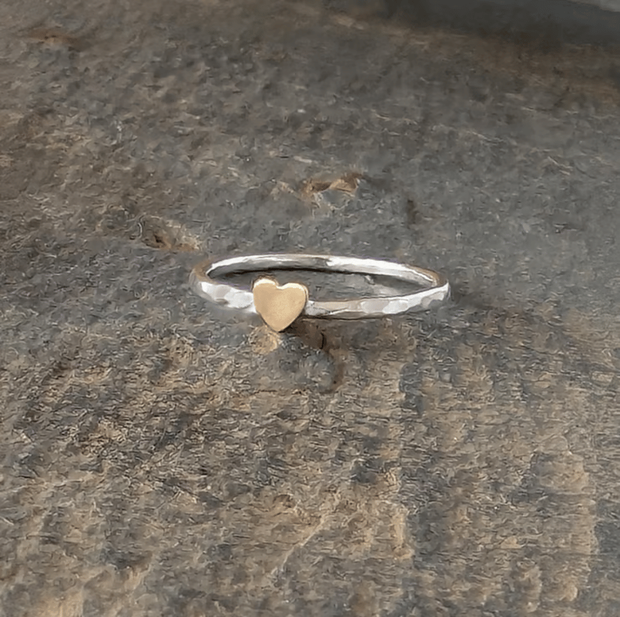 STERLING SILVER Heart ring, Handmade Urban Jewellery