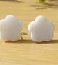 Mother of pearl white flower earrings - pretty for everyday.  one off  gift - Image 1