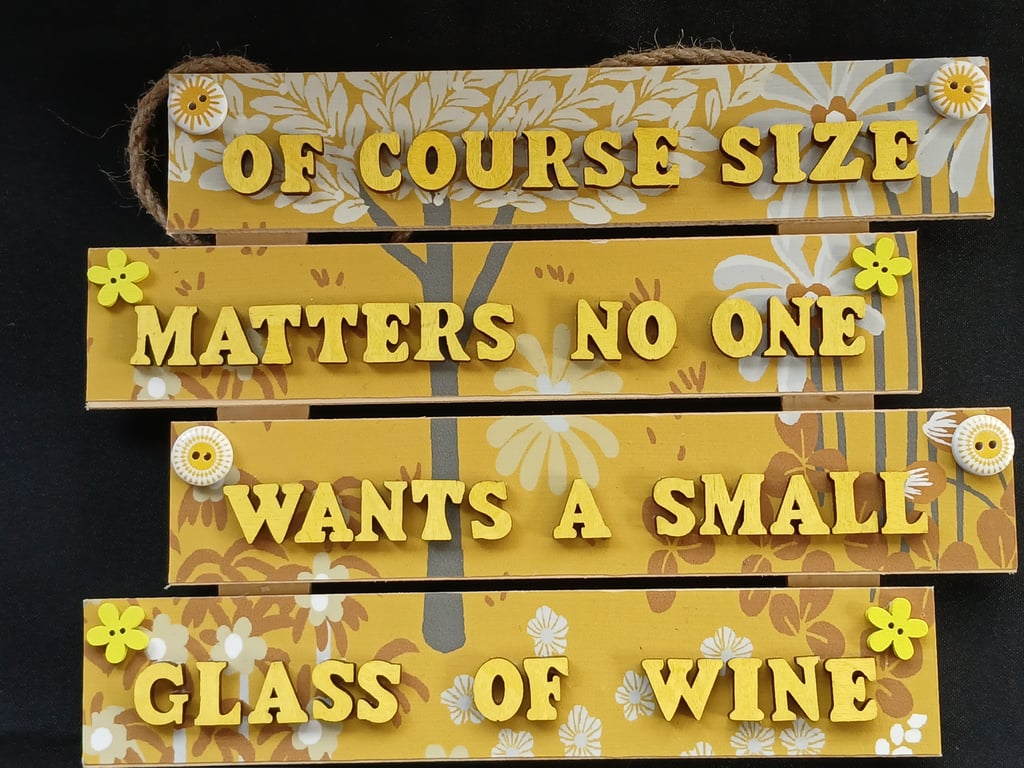 Hand decorated hanging wooden sign 