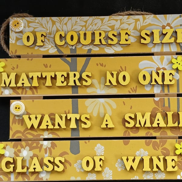 Hand decorated hanging wooden sign 