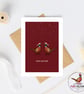 Mum and Dad Christmas Card - Pheasant Christmas Card - Hand Drawn A6 Xmas card - Image 3