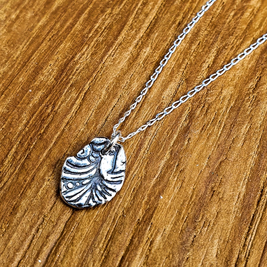 Recycled Fine Silver Freeform Pendant