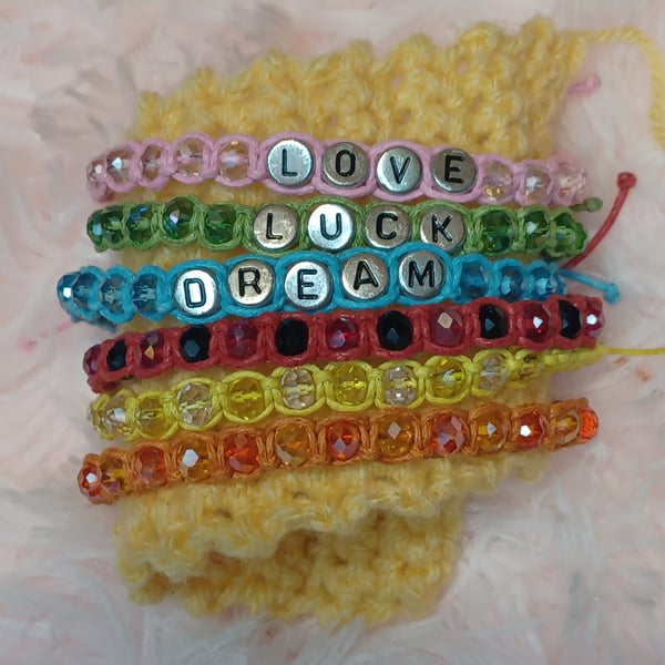 Handmade braided bead friendship bracelet set