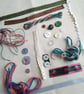 French Garden - Slow Stitching kit with vintage blue pastoral scene textiles - Image 9