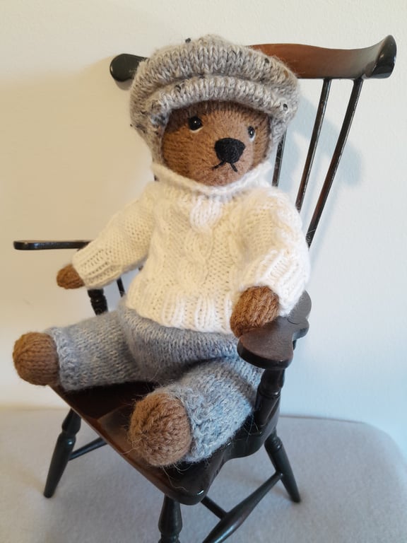 Knitted Mohair Bear, Traditional Teddy Bear 