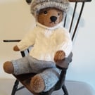 Knitted Mohair Bear, Traditional Teddy Bear 