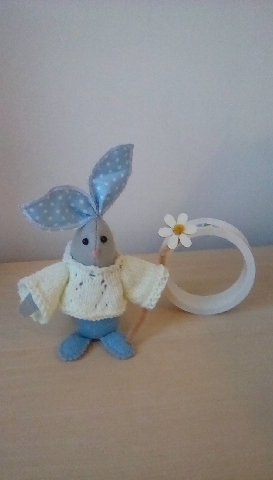 SALE White Felt Rabbit, Rabbit Gift, Memory Gift, White Rabbit, Easter Gift