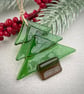 Glass Christmas Tree festive decoration - green - short - Image 3