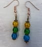 SALE - Gorgeous Yellow Spectrum Earrings - Rose tone No15 - Image 1