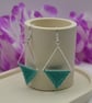 Teal Triangle Geometric Collection Earrings