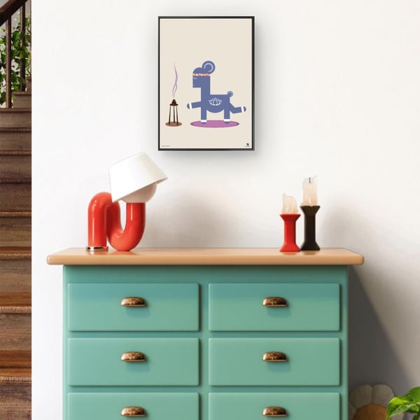 Modern Alpaca Illustration Print, Playful Animal Wall Art (A3A4)