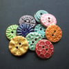 Set of 10 handmade ceramic buttons