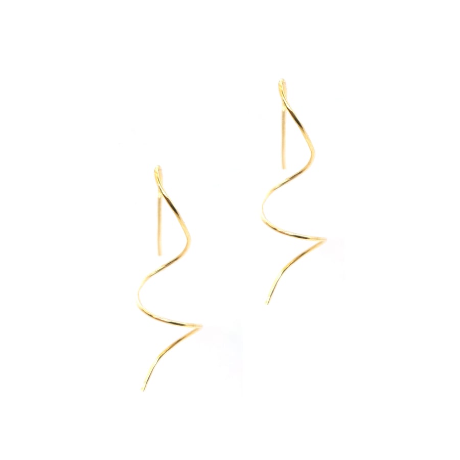 Yellow gold vermeil spiral drop earrings