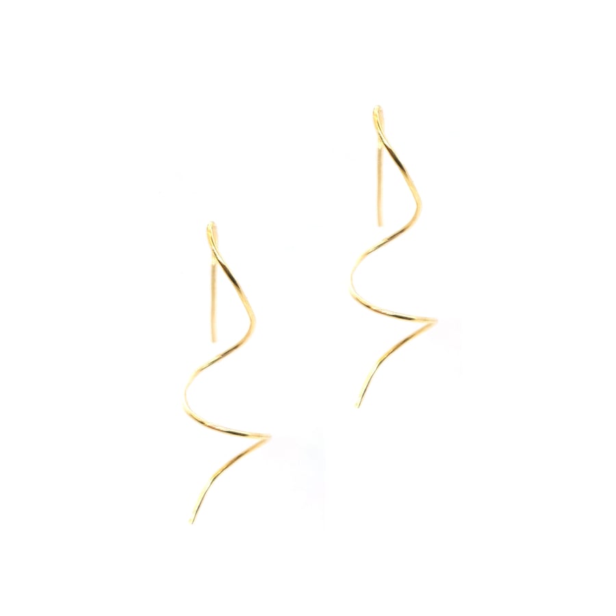 Yellow gold vermeil spiral drop earrings