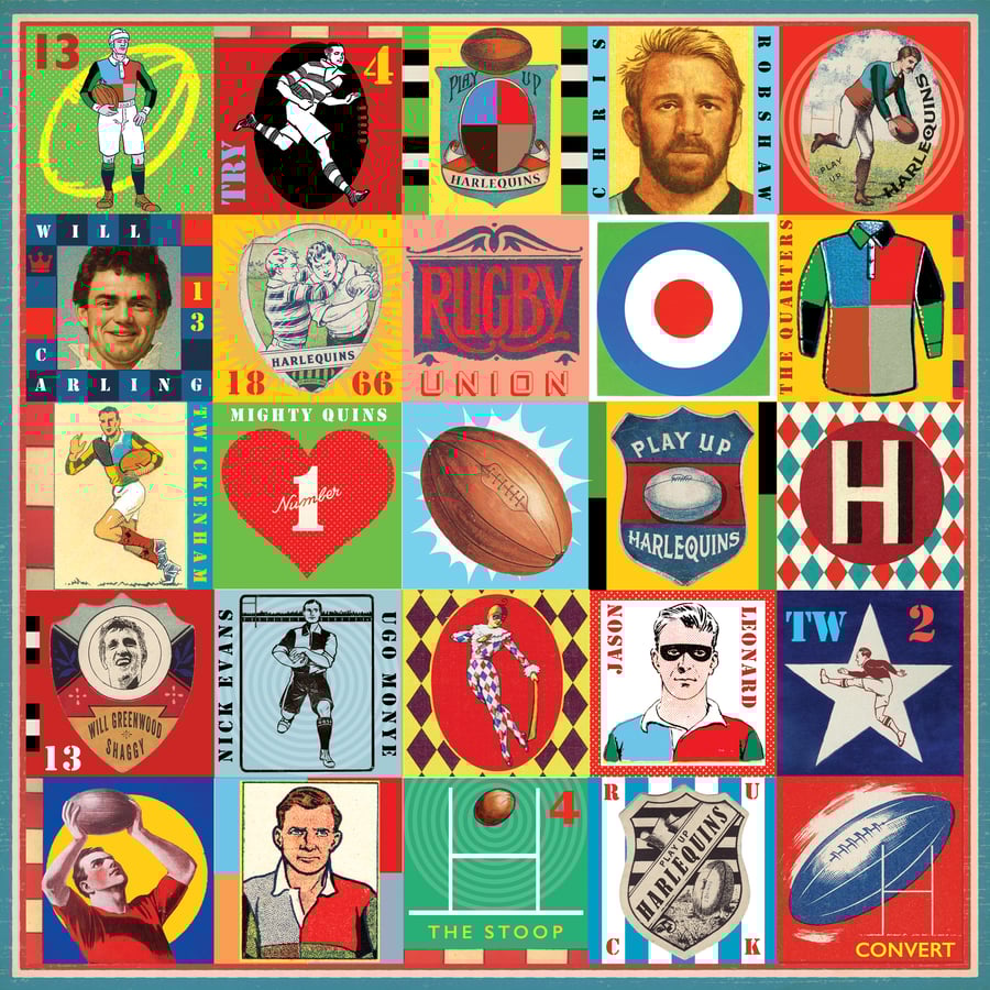 Harlequins Pop Art Rugby Print